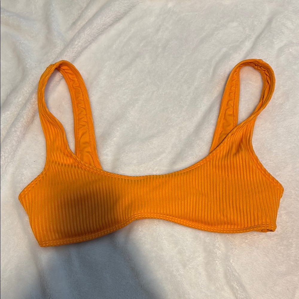 Vibrant Orange Ribbed Swim